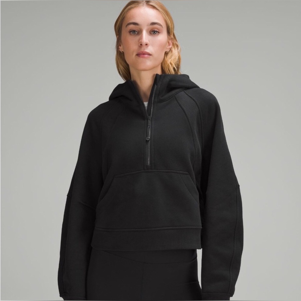 🌼LULULEM🍋N Scuba Oversized Half-Zip Hoodie in Black M/L
